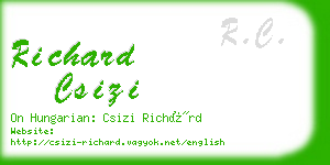 richard csizi business card